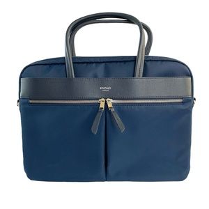 Knomo London Hanover Laptop Briefcase 14” Business Purse Tote Womens Blue/Black